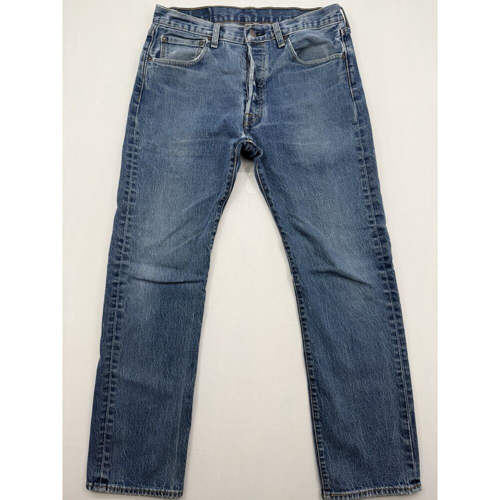 Levi’s 501 Classic Fit Button Fly Jeans Sz 34x32 Medium‎ Wash Blue